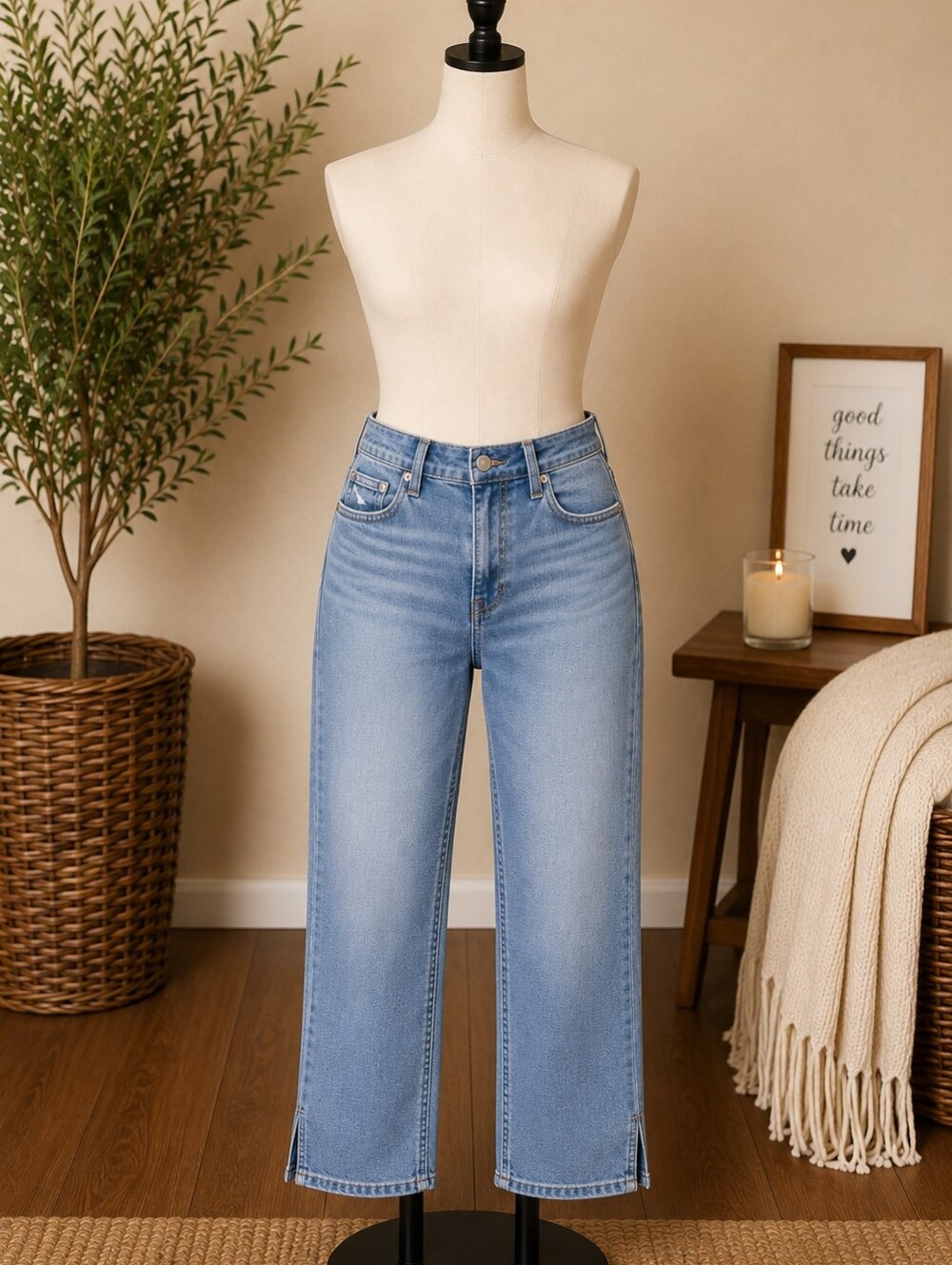 GAP Vintage Slim Mid Rise Crop Jeans Size 30/10P Light Wash